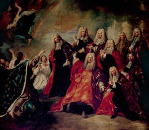 Ex-Voto. Das Corps de Ville fordert die Rückkehr des guten Wetters, Detail des Corps de Ville, 1726